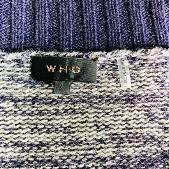 WHO
 Purple Marled Merino Cashmere Cardigan - Picture 10 of 13